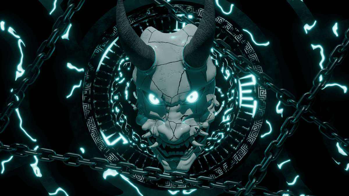 CURSED MASK CYAN